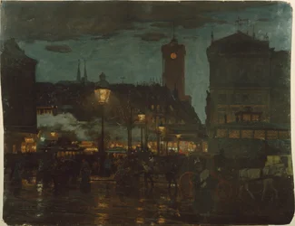 Alexanderplatz, Berlin, bei Nacht, 1895